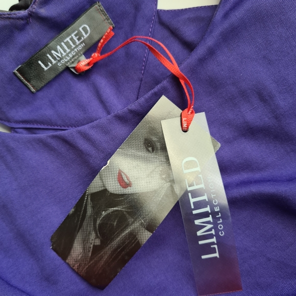 LIMITED Collection Size 10 Cut Out Back Purple Mini Party Dress NWT - Picture 9 of 11